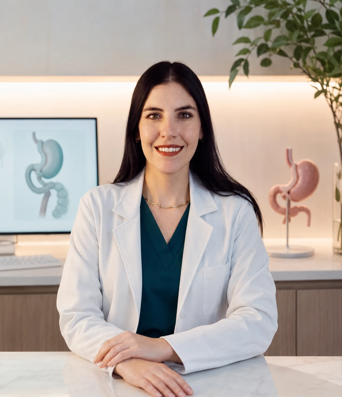 Dra. Paola Quiroga en consulta de cirugía bariátrica